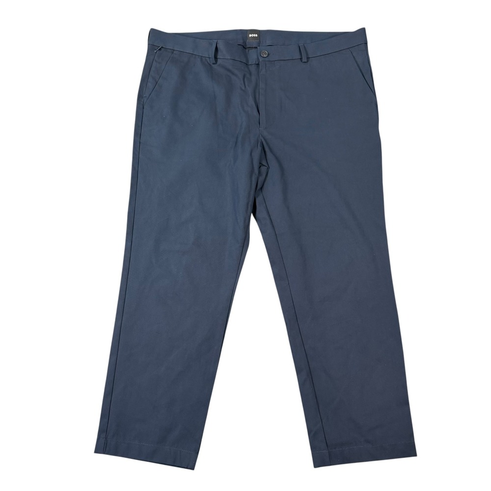Hugo Boss Mens Kaiton Navy Blue Four-Way Stretch Slim Fit Chino Pants Size 40x32